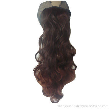 Long Curly Hair Piece Steel Synthetic Ponytail Hair Extensions